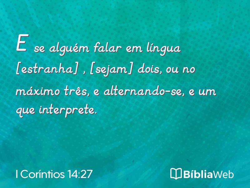 I Coríntios 14:27 em imagem para compartilhar