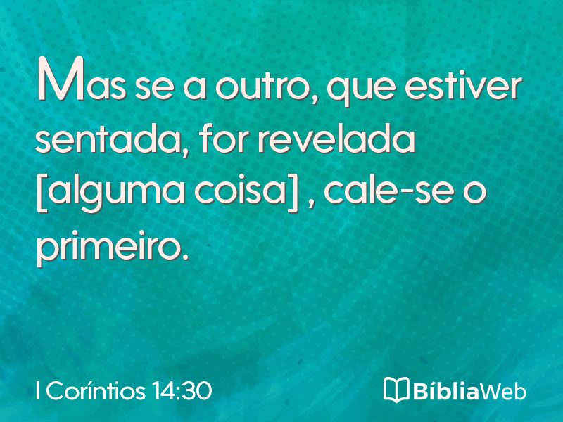 I Coríntios 14:30 em imagem para compartilhar