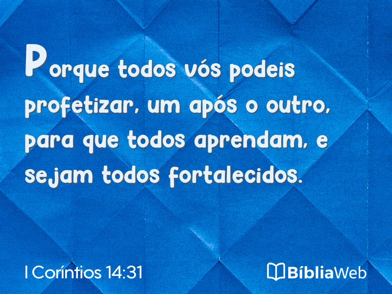 I Coríntios 14:31 em imagem para compartilhar