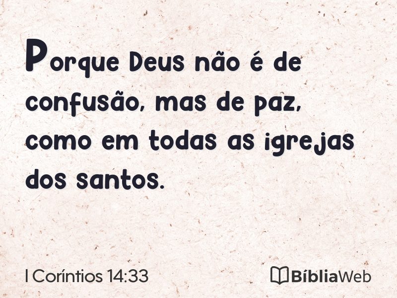 I Coríntios 14:33 em imagem para compartilhar