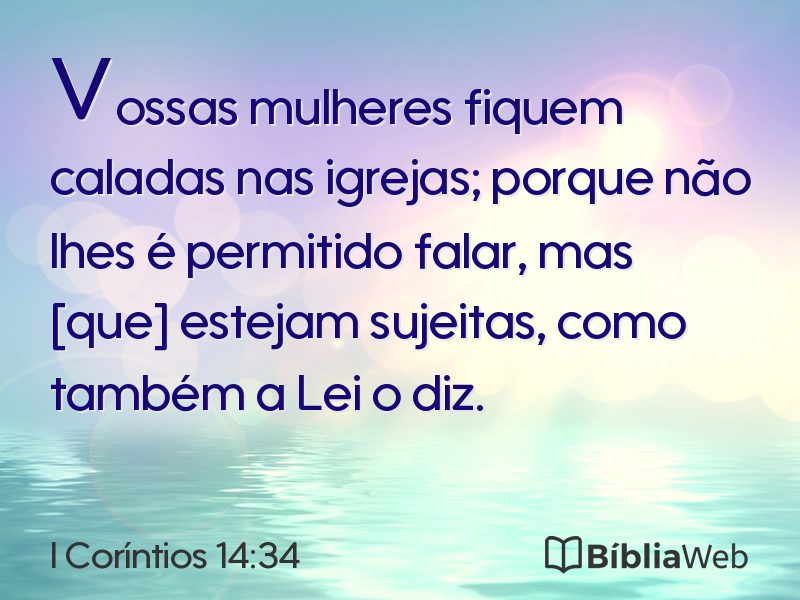 I Coríntios 14:34 em imagem para compartilhar
