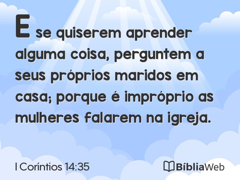 I Coríntios 14:35 em imagem para compartilhar