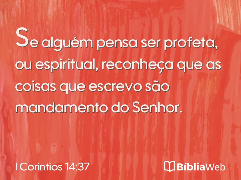 I Coríntios 14:37 em imagem para compartilhar