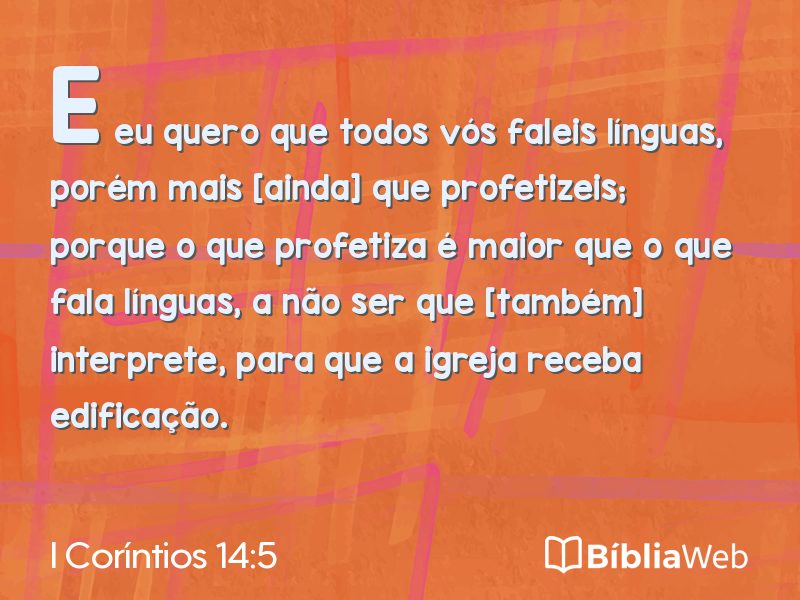 I Coríntios 14:5 em imagem para compartilhar