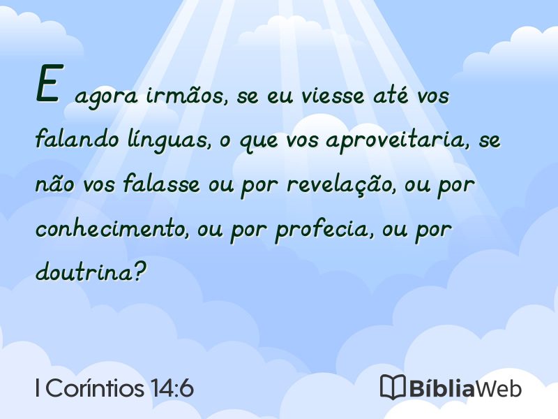 I Coríntios 14:6 em imagem para compartilhar