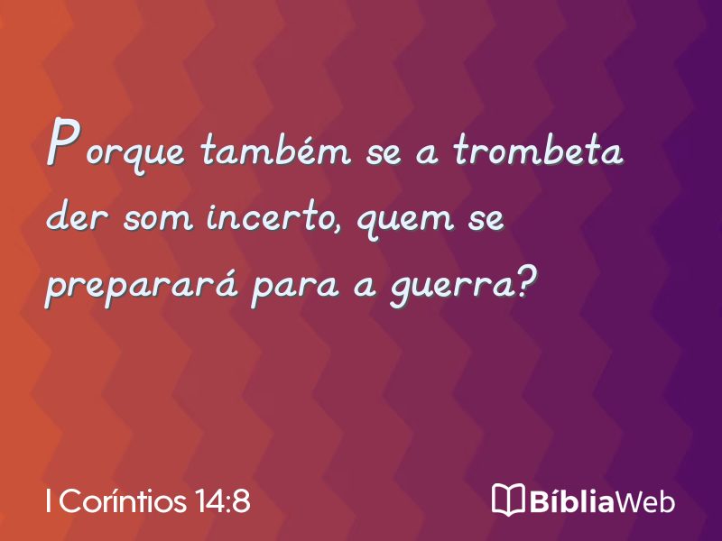 I Coríntios 14:8 em imagem para compartilhar