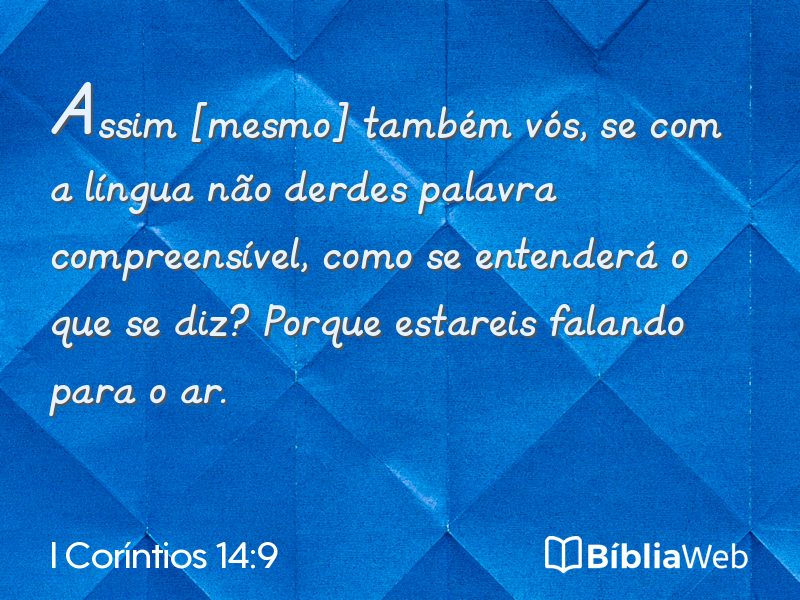 I Coríntios 14:9 em imagem para compartilhar
