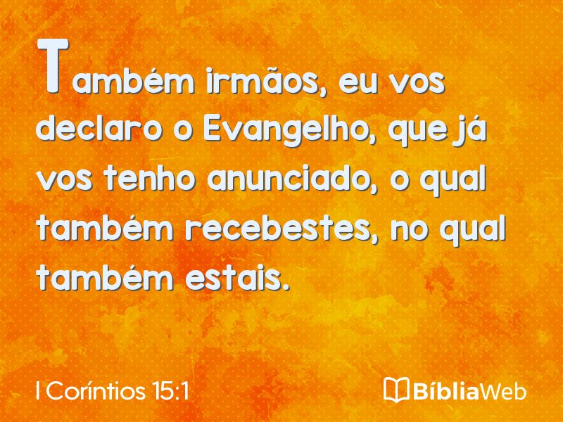 I Coríntios 15:1 em imagem para compartilhar