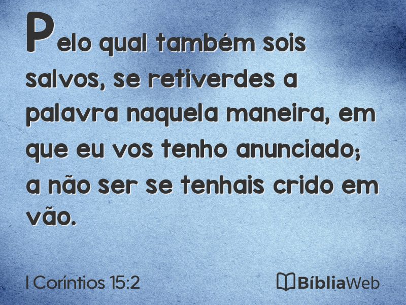 I Coríntios 15:2 em imagem para compartilhar
