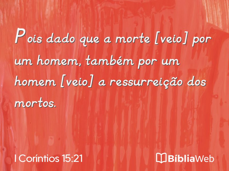 I Coríntios 15:21 em imagem para compartilhar