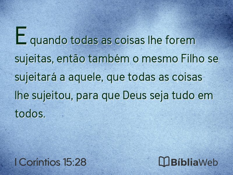 I Coríntios 15:28 em imagem para compartilhar