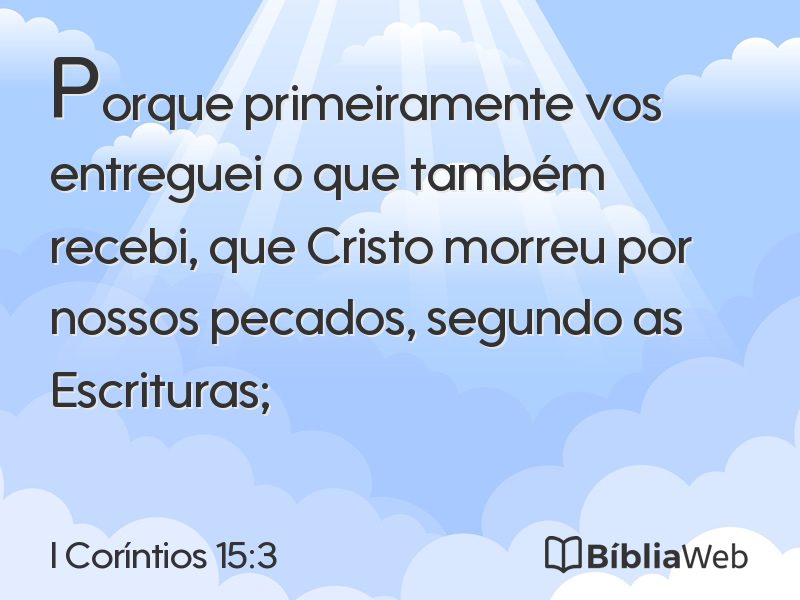 I Coríntios 15:3 em imagem para compartilhar