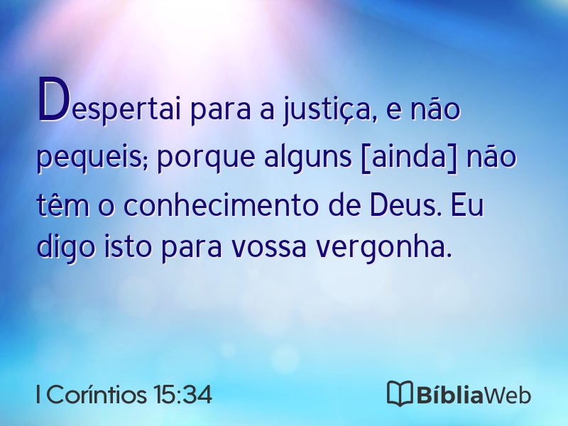 I Coríntios 15:34 em imagem para compartilhar