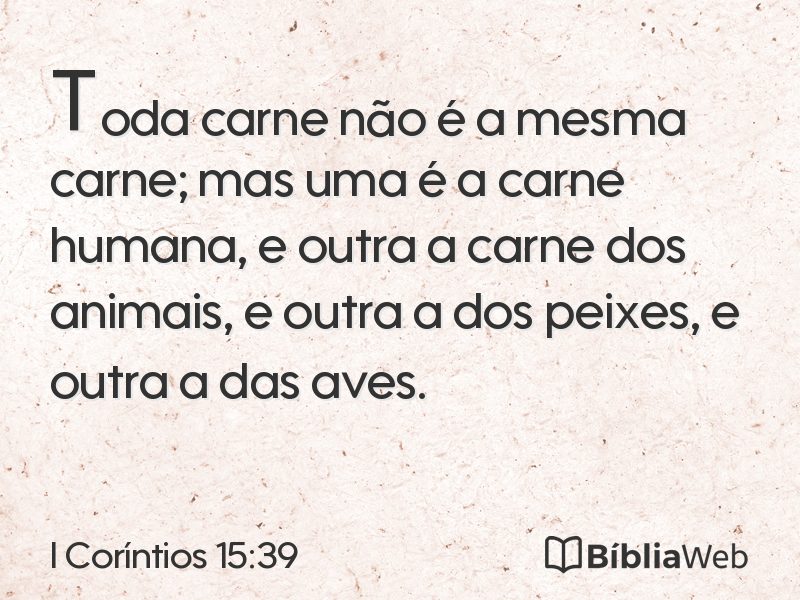I Coríntios 15:39 em imagem para compartilhar