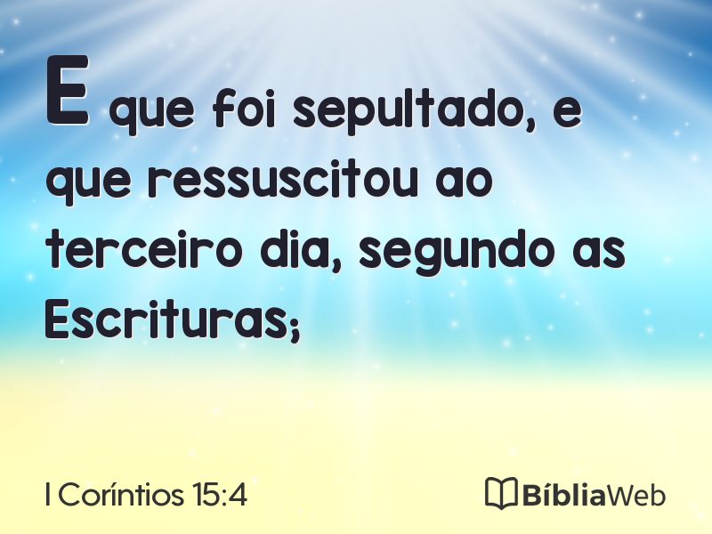 I Coríntios 15:4 em imagem para compartilhar
