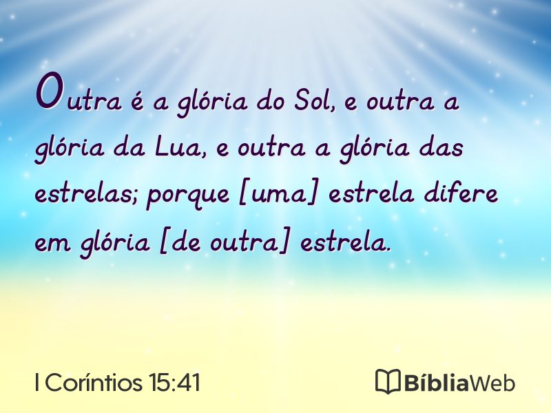 I Coríntios 15:41 em imagem para compartilhar