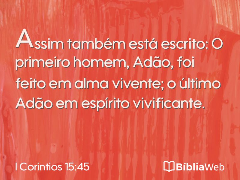 I Coríntios 15:45 em imagem para compartilhar