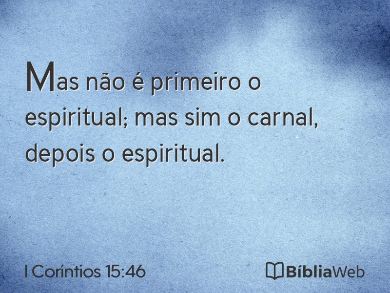 I Coríntios 15:46 em imagem para compartilhar