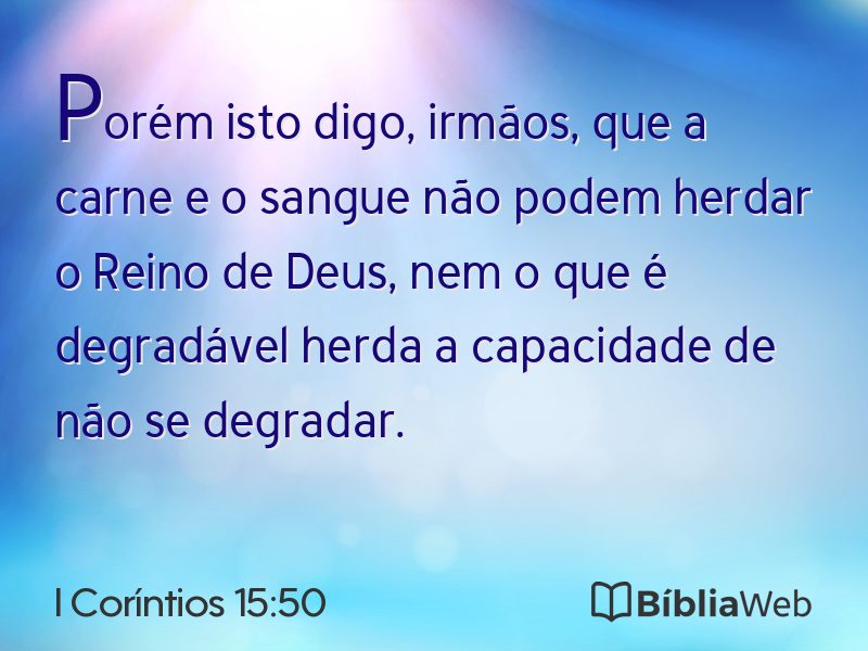 I Coríntios 15:50 em imagem para compartilhar