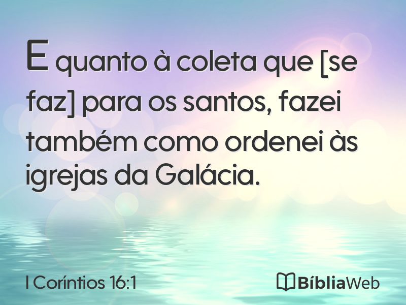 I Coríntios 16:1 em imagem para compartilhar