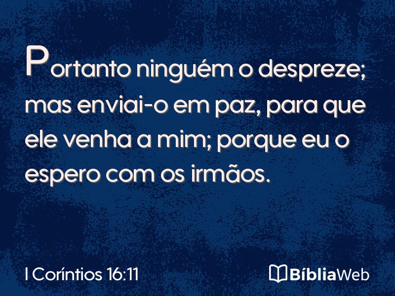 I Coríntios 16:11 em imagem para compartilhar