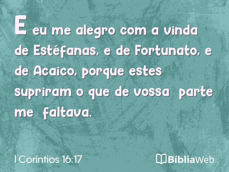 I Coríntios 16:17 em imagem para compartilhar