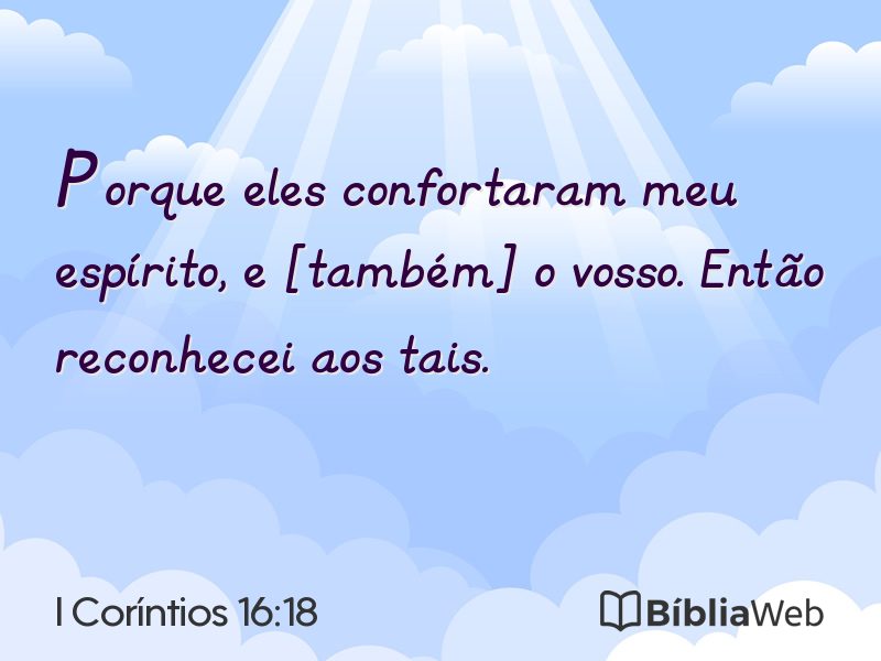 I Coríntios 16:18 em imagem para compartilhar