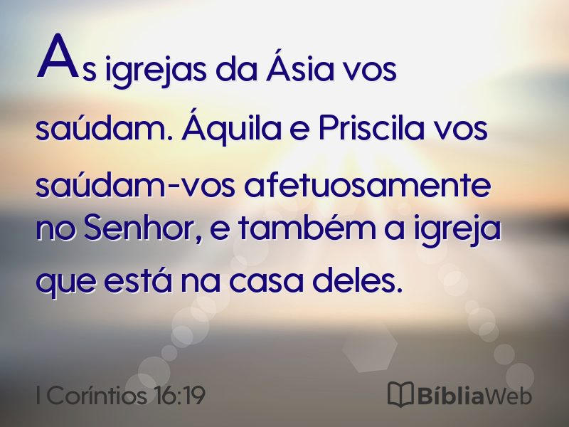 I Coríntios 16:19 em imagem para compartilhar