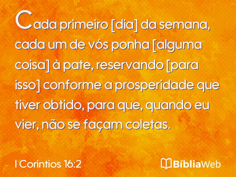 I Coríntios 16:2 em imagem para compartilhar