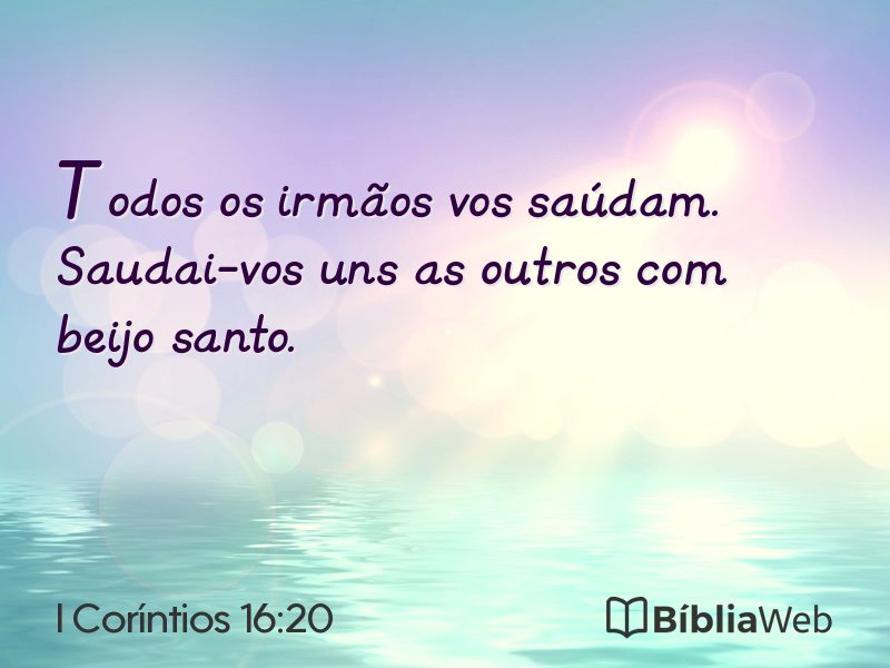 I Coríntios 16:20 em imagem para compartilhar