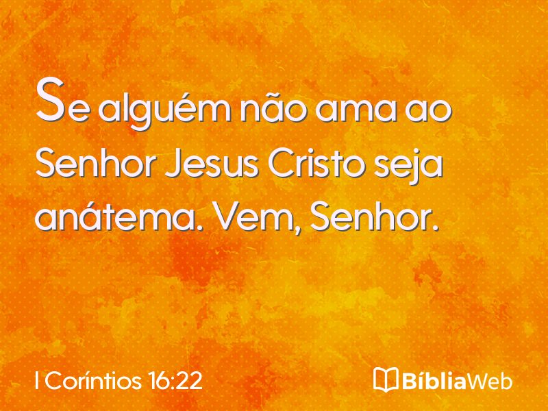 I Coríntios 16:22 em imagem para compartilhar