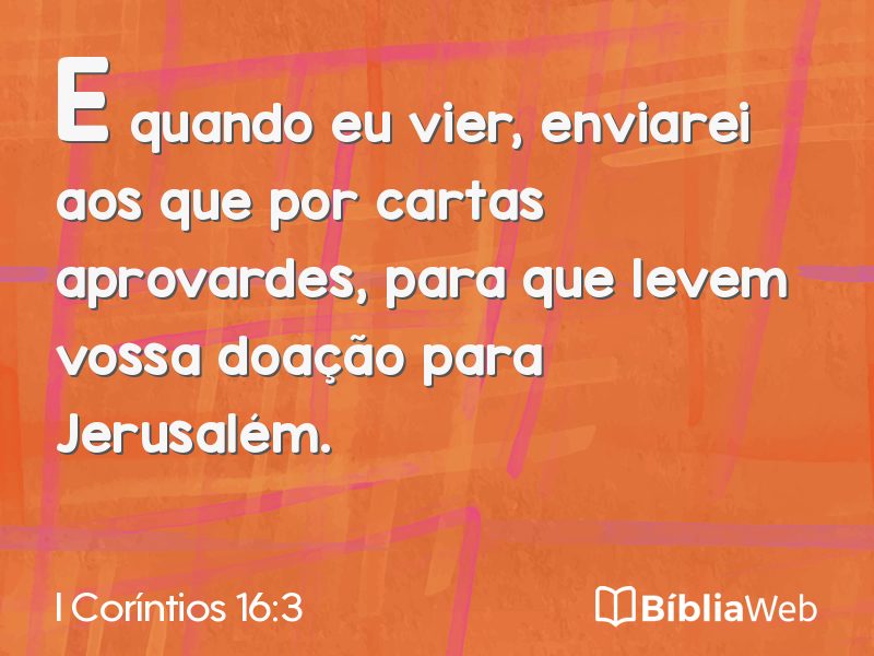 I Coríntios 16:3 em imagem para compartilhar