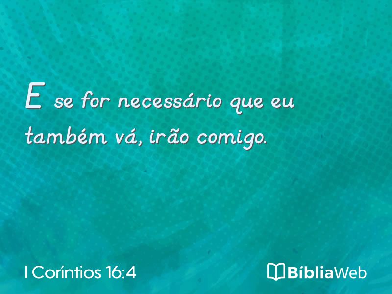 I Coríntios 16:4 em imagem para compartilhar