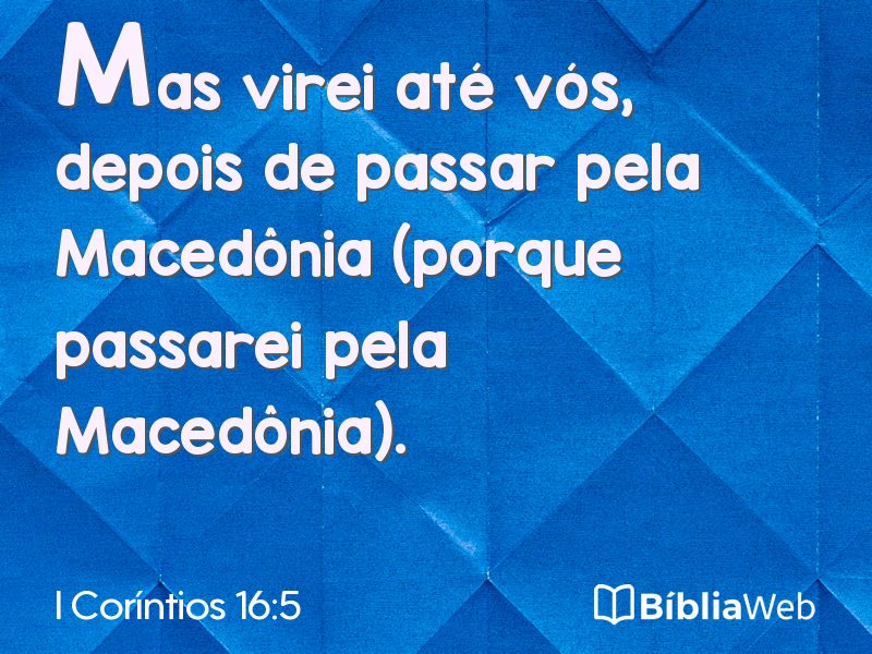 I Coríntios 16:5 em imagem para compartilhar