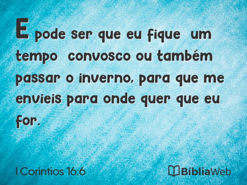 I Coríntios 16:6 em imagem para compartilhar