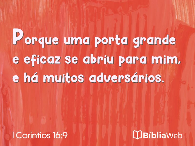 I Coríntios 16:9 em imagem para compartilhar
