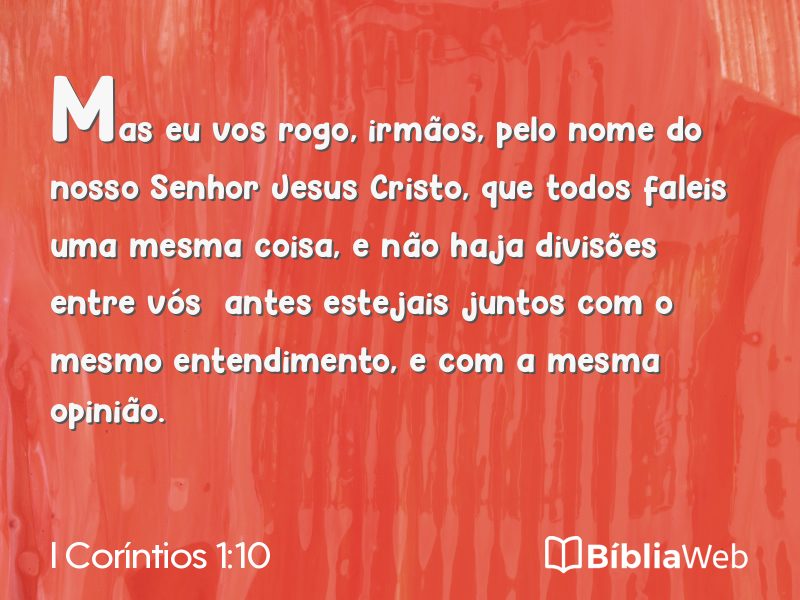 I Coríntios 1:10 em imagem para compartilhar