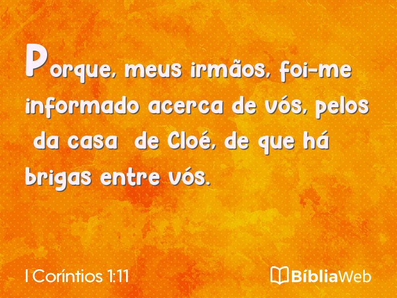 I Coríntios 1:11 em imagem para compartilhar