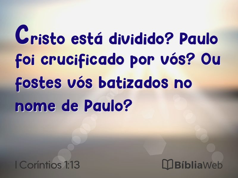 I Coríntios 1:13 em imagem para compartilhar