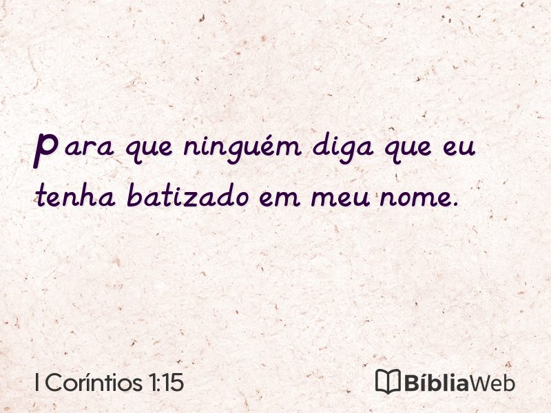 I Coríntios 1:15 em imagem para compartilhar