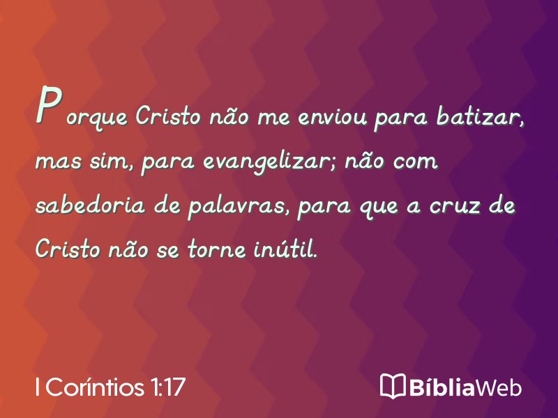 I Coríntios 1:17 em imagem para compartilhar