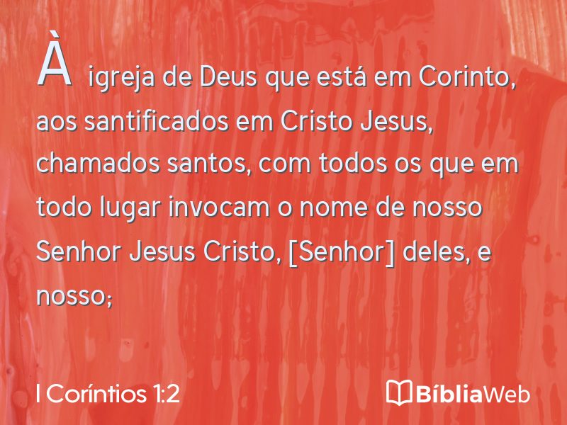 I Coríntios 1:2 em imagem para compartilhar