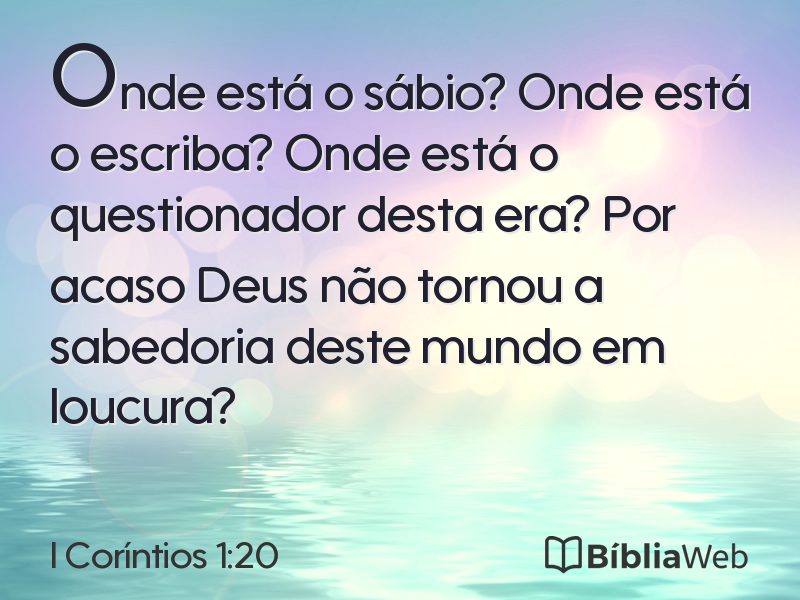 I Coríntios 1:20 em imagem para compartilhar