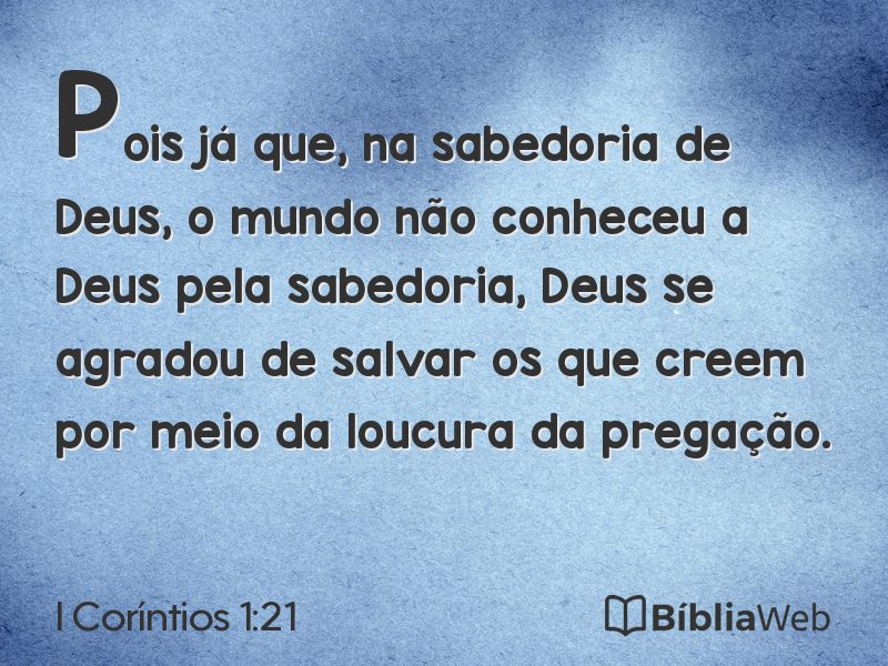 I Coríntios 1:21 em imagem para compartilhar