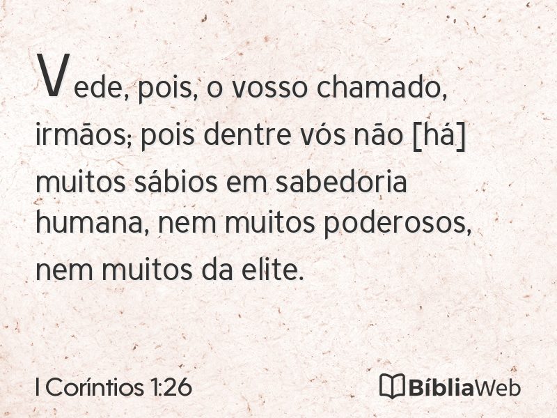 I Coríntios 1:26 em imagem para compartilhar