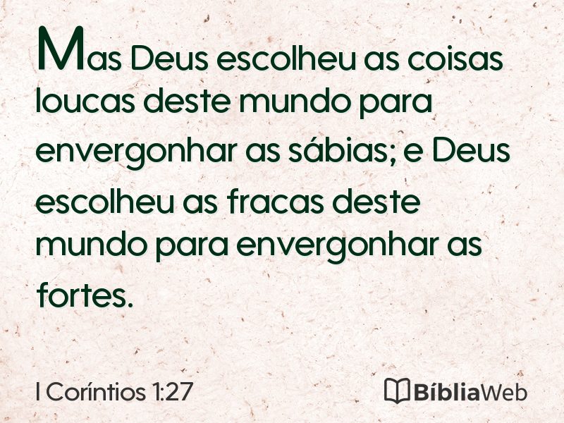 I Coríntios 1:27 em imagem para compartilhar