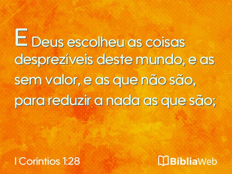 I Coríntios 1:28 em imagem para compartilhar