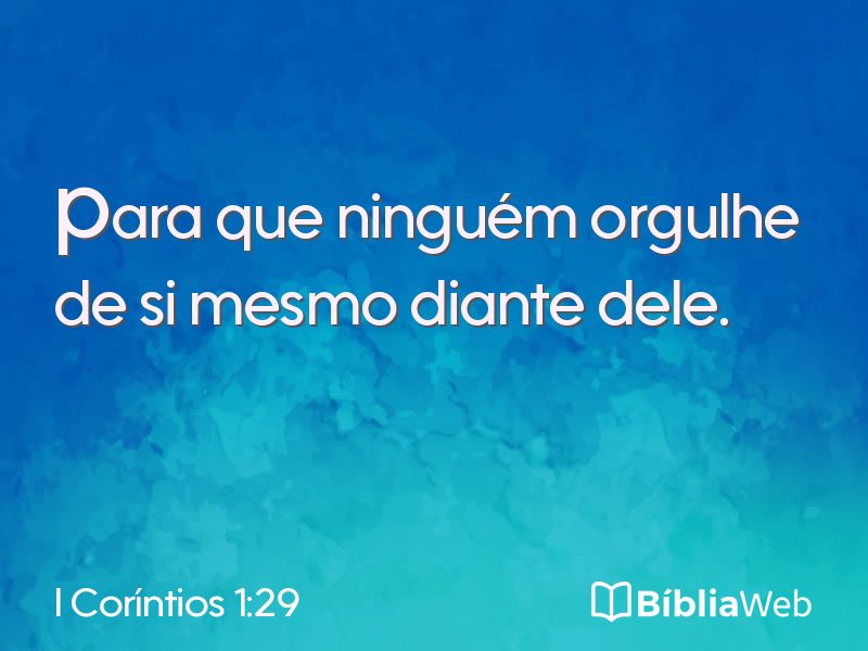 I Coríntios 1:29 em imagem para compartilhar