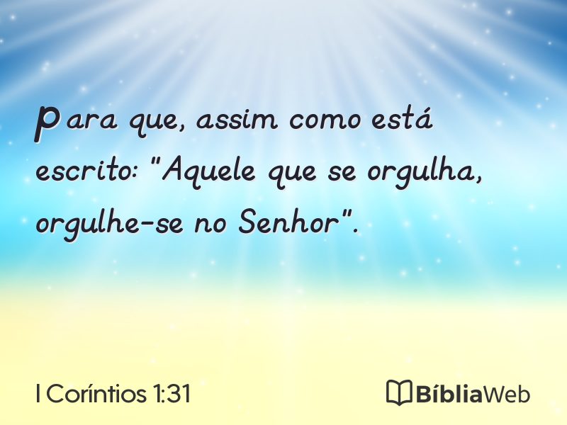 I Coríntios 1:31 em imagem para compartilhar