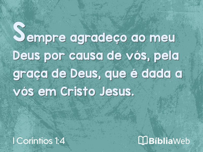 I Coríntios 1:4 em imagem para compartilhar